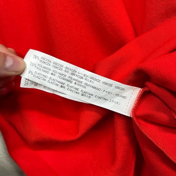 Zara Midi Dress Bodycon Red Stretch Women’s Size Small - Picture 7 of 9